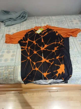 Maillot Ciclismo Naranja Negro XXL