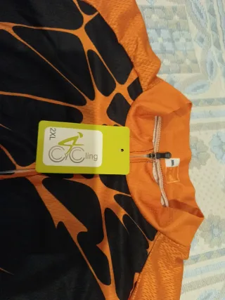 Maillot Ciclismo Naranja Negro XXL