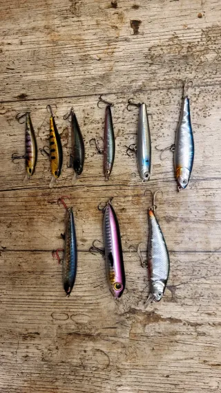 Lote señuelos pesca spinning ligero