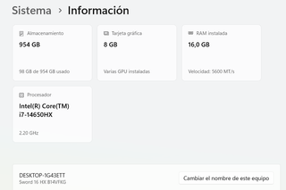 Portátil MSI Sword 16 HX i7-14650HX/16GB/1TB SSD