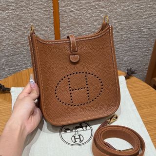 Hermes Evelyne 16 Bolso Marrón Dorado