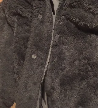 Cappotto in ecopelle pelliccia nero