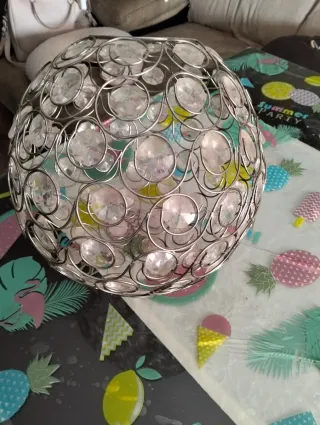 Lámpara decorativa cristal y metal