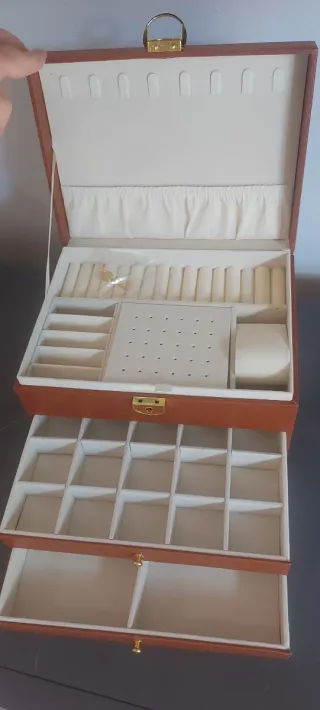 Portagioie grande marrone e oro