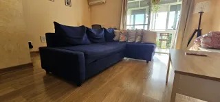 Sofá Chaiselongue Azul Reversible