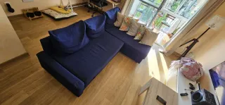 Sofá Chaiselongue Azul Reversible
