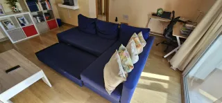 Sofá Chaiselongue Azul Reversible