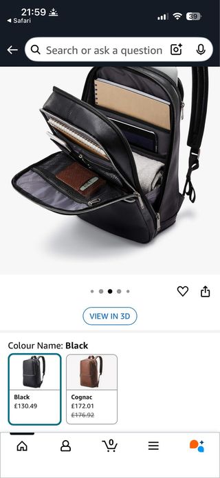 Mochila Samsonite Cuero Negro 15”