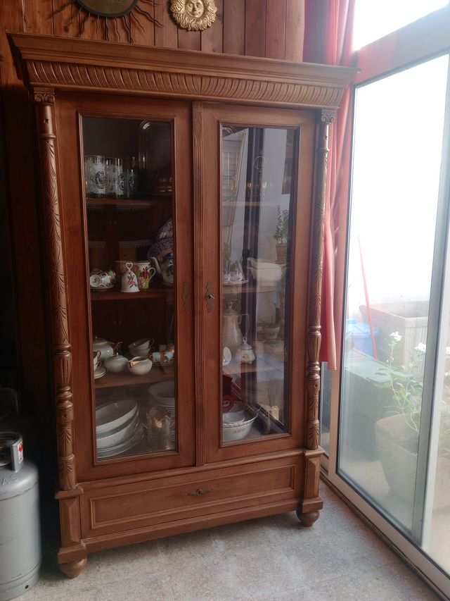 Credenza Legno Vetro Seconda Metà '800