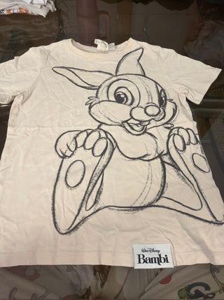 Camiseta Bambi Disney H&M Talla XS