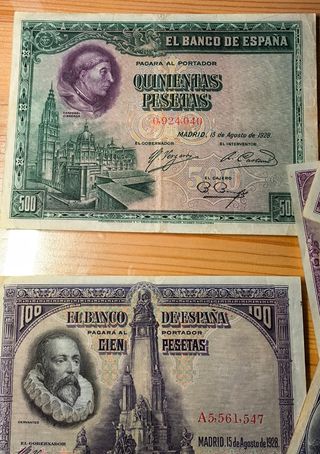 Lote billetes República Española Pesetas