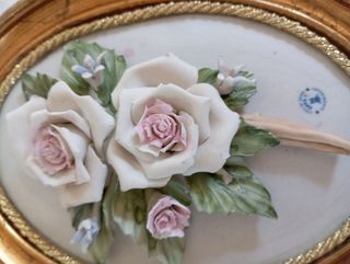 Piccolo quadro decorativo rose in ceramica