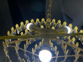 Lámpara de Cristal Artesanal Dorada