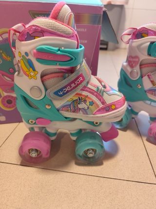 Patines infantiles ajustables unicornio