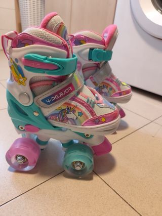 Patines infantiles ajustables unicornio