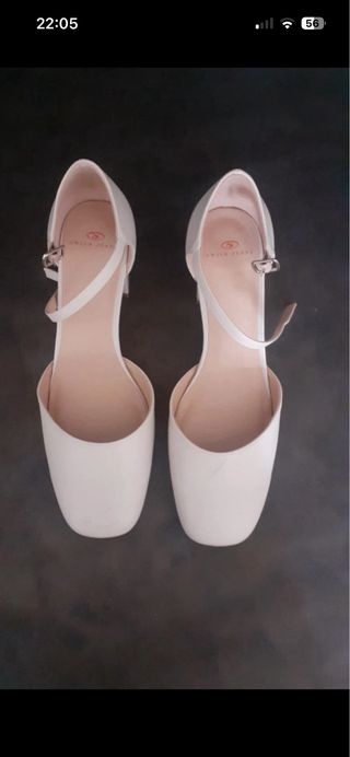 Set scarpe e borsetta panna