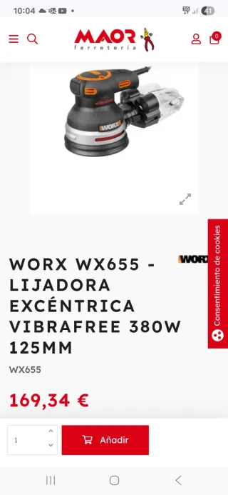 Lijadora Worx WX655 380W