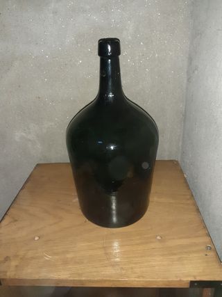 Damajuana antigua  5L de color verde oscuro, ver