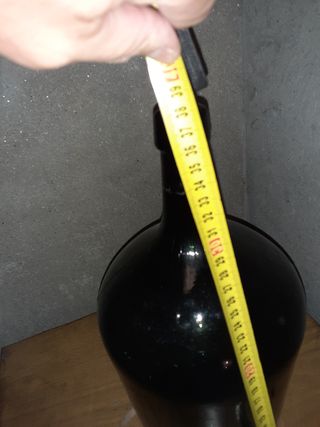 Damajuana antigua  5L de color verde oscuro, ver