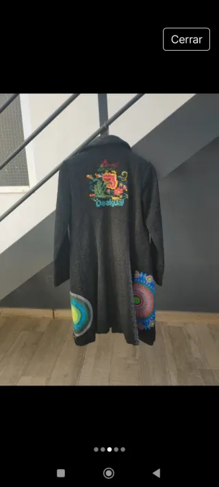 Abrigo Desigual Negro Multicolor Nuevo