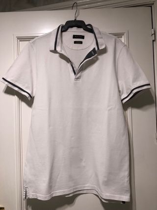 Polo Massimo Dutti blanco manga corta