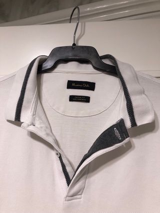 Polo Massimo Dutti blanco manga corta
