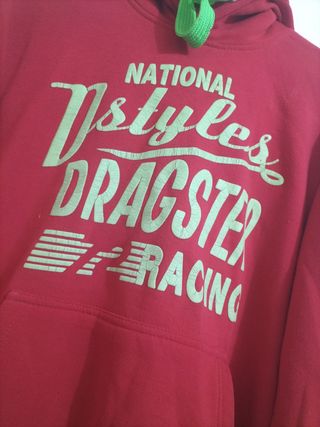 Sudadera Roja con Estampado Dragster Racing