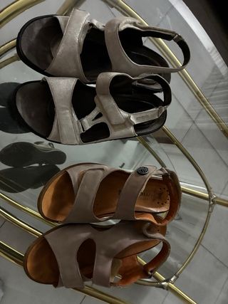 Sandalias Beige/Plata Talla 40