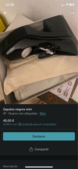 Zapatos plataforma Mim negros talla 41