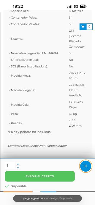 Mesa Ping Pong Enebe
