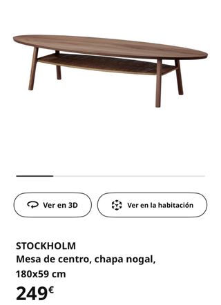 Mesa de centro ovalada de madera
