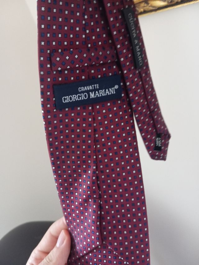 2 Cravatte Made in Italy Rosse e Grigie