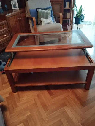 Mesa de centro madera y cristal