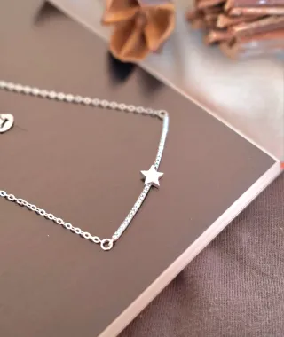 Collar Plata Ley Estrella Azul