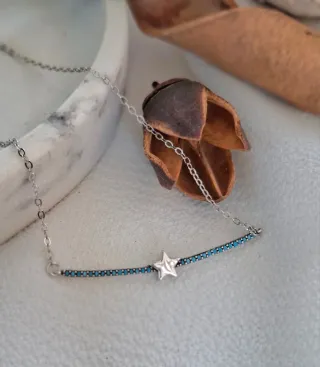 Collar Plata Ley Estrella Azul