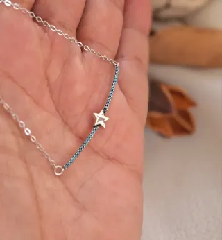 Collar Plata Ley Estrella Azul