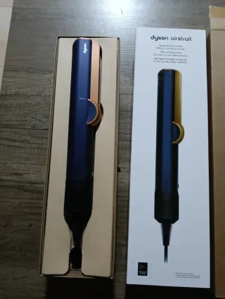 Planchas Dyson Airstrait Azul y Dorado