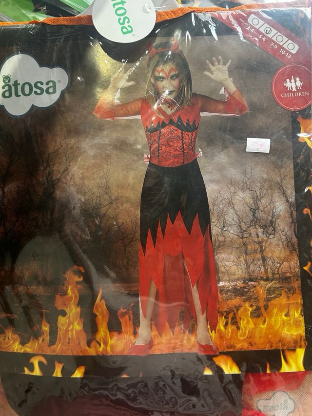Disfraz Diabla Halloween Niña Talla 7-9/  3-4/ 5-6