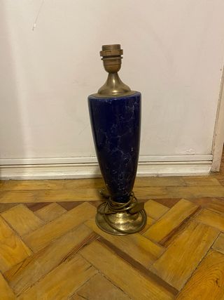 Candeeiro clássico azul e dourado