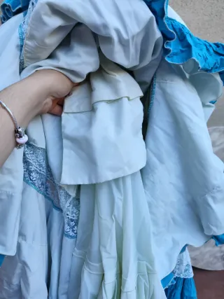Vestido Flamenca Azul y Blanco