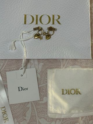 Pendientes Dior J'Adior Corazón y Estrella Dorados