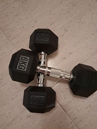 2 manubri esagonali da 6 kg