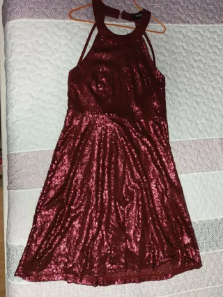 Vestido de fiesta lentejuelas rojo