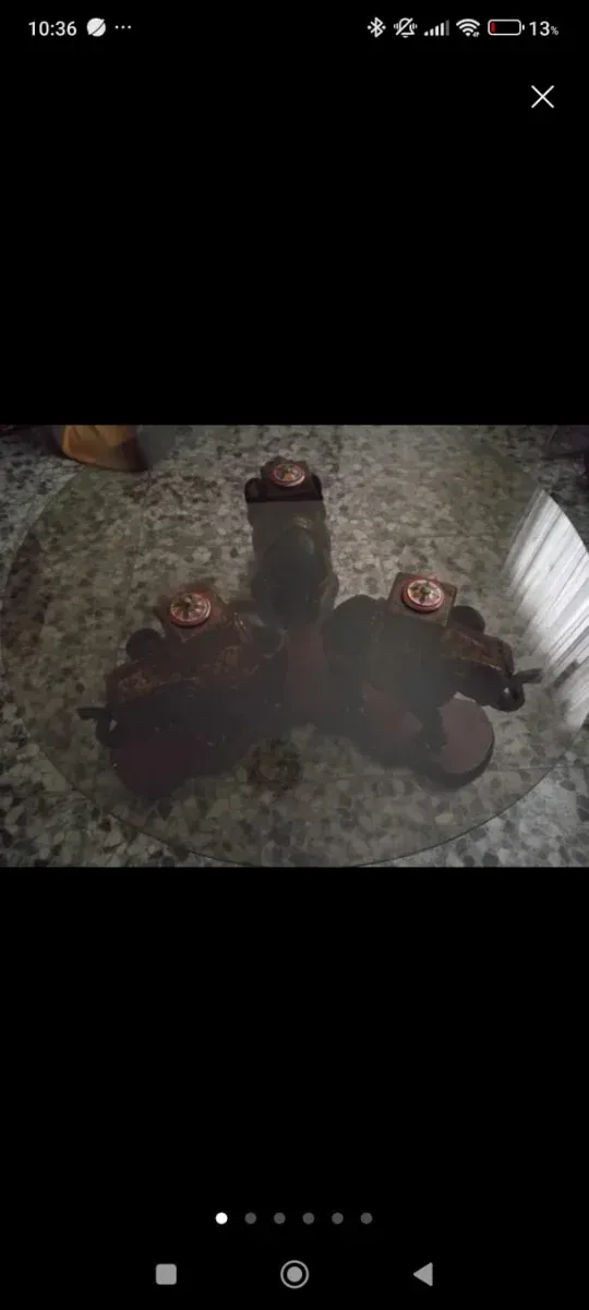 Mesa redonda elefantes estilo antiguo