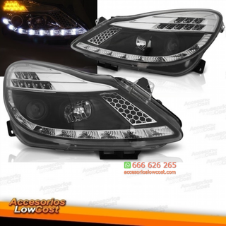 OPEL CORSA D 06-11 FAROS DAYLIGHT NEGROS CON INTE