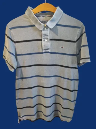 Polo Tommy Hilfiger Rayas Azul/Gris