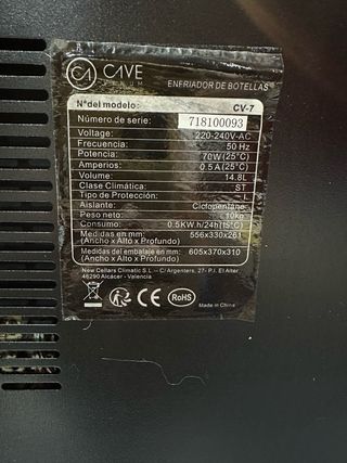 Cava de vinos 6 botellas