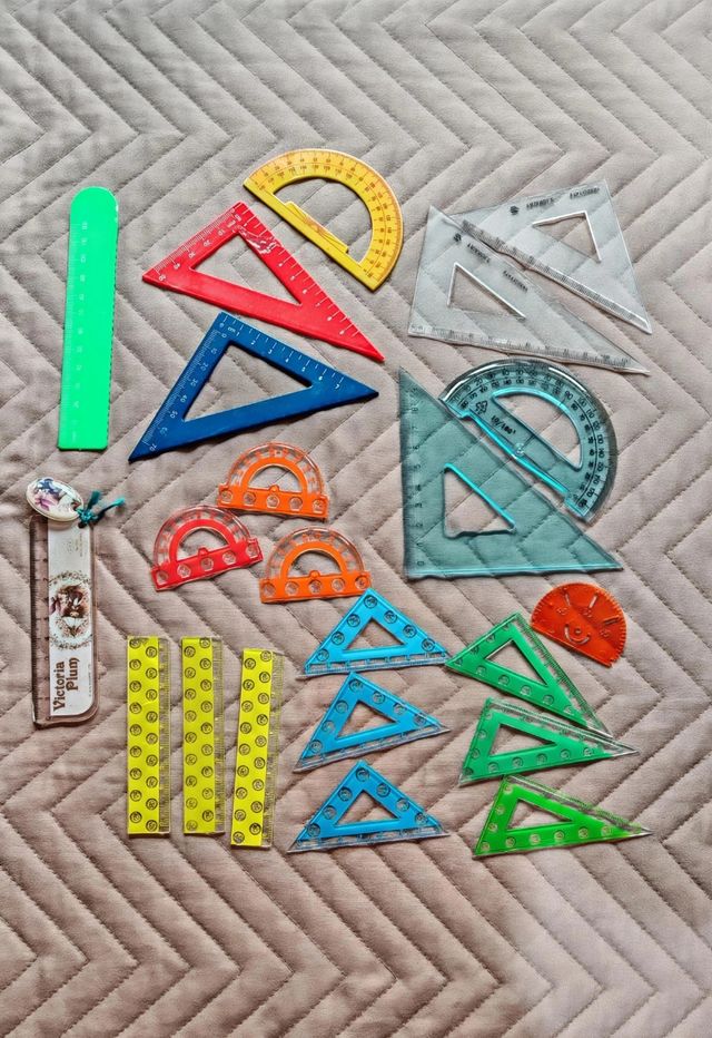 Collezione mini squadre e righelli - 22 pezzi