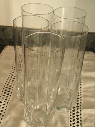 Conjunto 5 vasos altos de vidrio