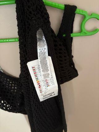 Vestido negro de rejilla talla única